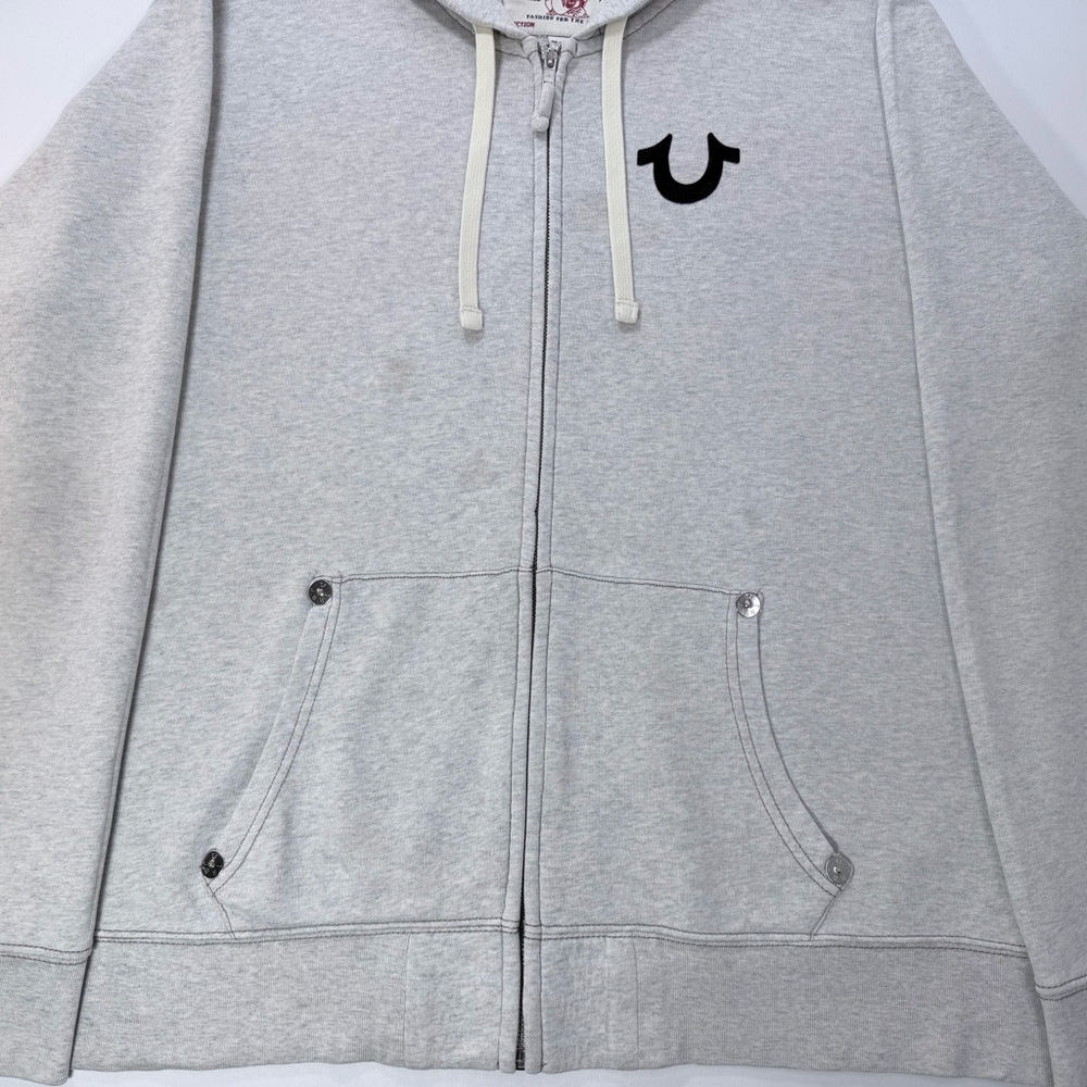 True Religion Classic Logo Front Zip Hoodie Size 2XL Men's - Picture 5 of 16